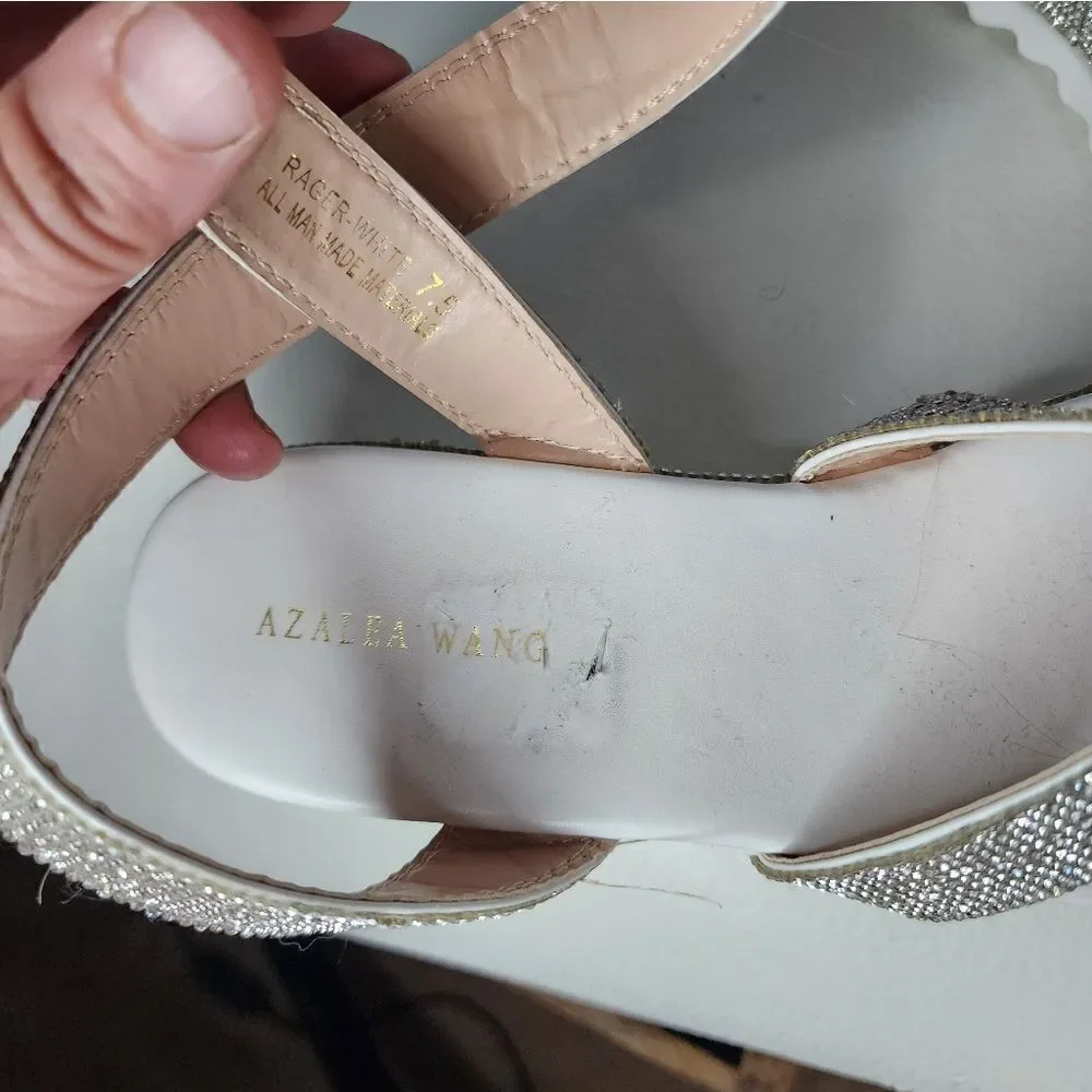Azalea Wang Flatform Sandals Rager White Size 7.5